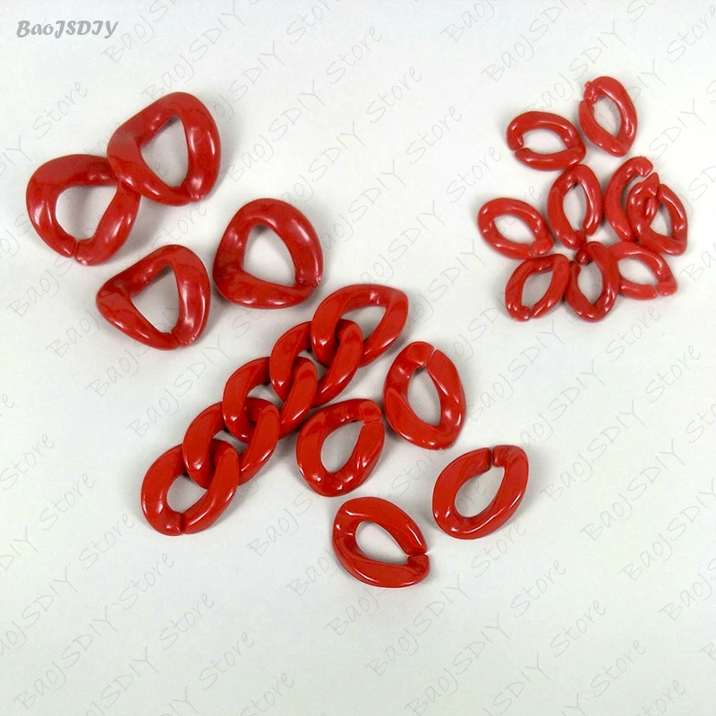 Wholesale 23mm*17mm Multi color Acrylic Twisted Chains Assembled Parts Beads Diy Jewelry Findings Accessories 60 pieces(JM6582)