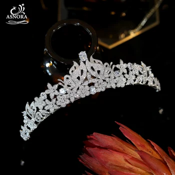 

Micro Inlaid Tiaras And Crowns Butterfly Princess Crown Wedding Hair Accessories Bridal Crown Party Hair Jewelry