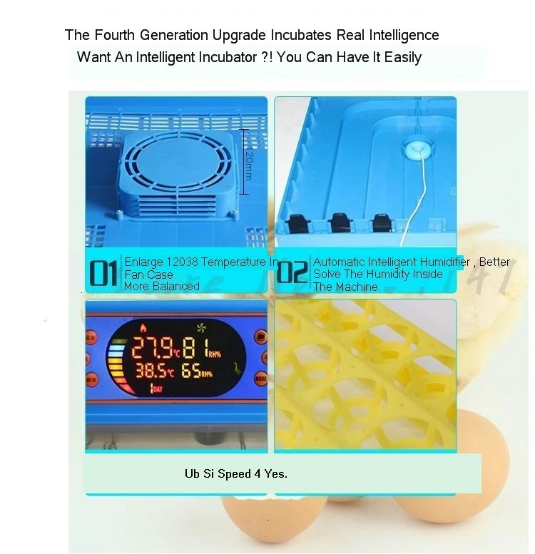 Incubator Automatic Household Type Chicken Duck Goose Incubator 72 Small Incubator Intelligent Temperature Control