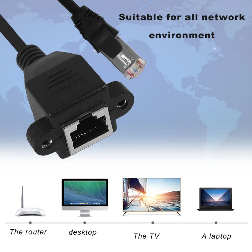 30 см/60 см/100 см/150 см папа-мама RJ45 винт Панель Крепление Ethernet LAN Сетевой удлинитель для ноутбука для ПК