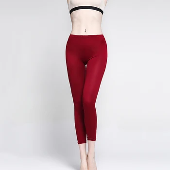 

High Waist Leggings Women Legging Fashion Soft Black/ Wine Red Waist Elasticity Casual Solid Leggings For Feminina