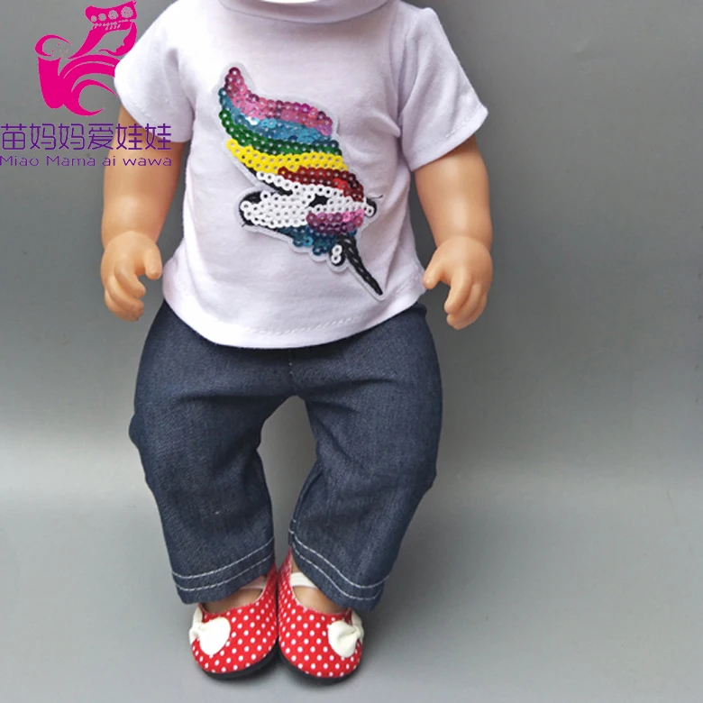  Bebe born doll clothes T- shirt pants for 18" dolls outfit for 18 inch girl dolls outwear baby girl