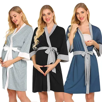 

Summer Maternity dress Nursing Robe Delivery Nightgowns Hospital Breastfeeding Gown high quality maternity clothes Sleepwear new