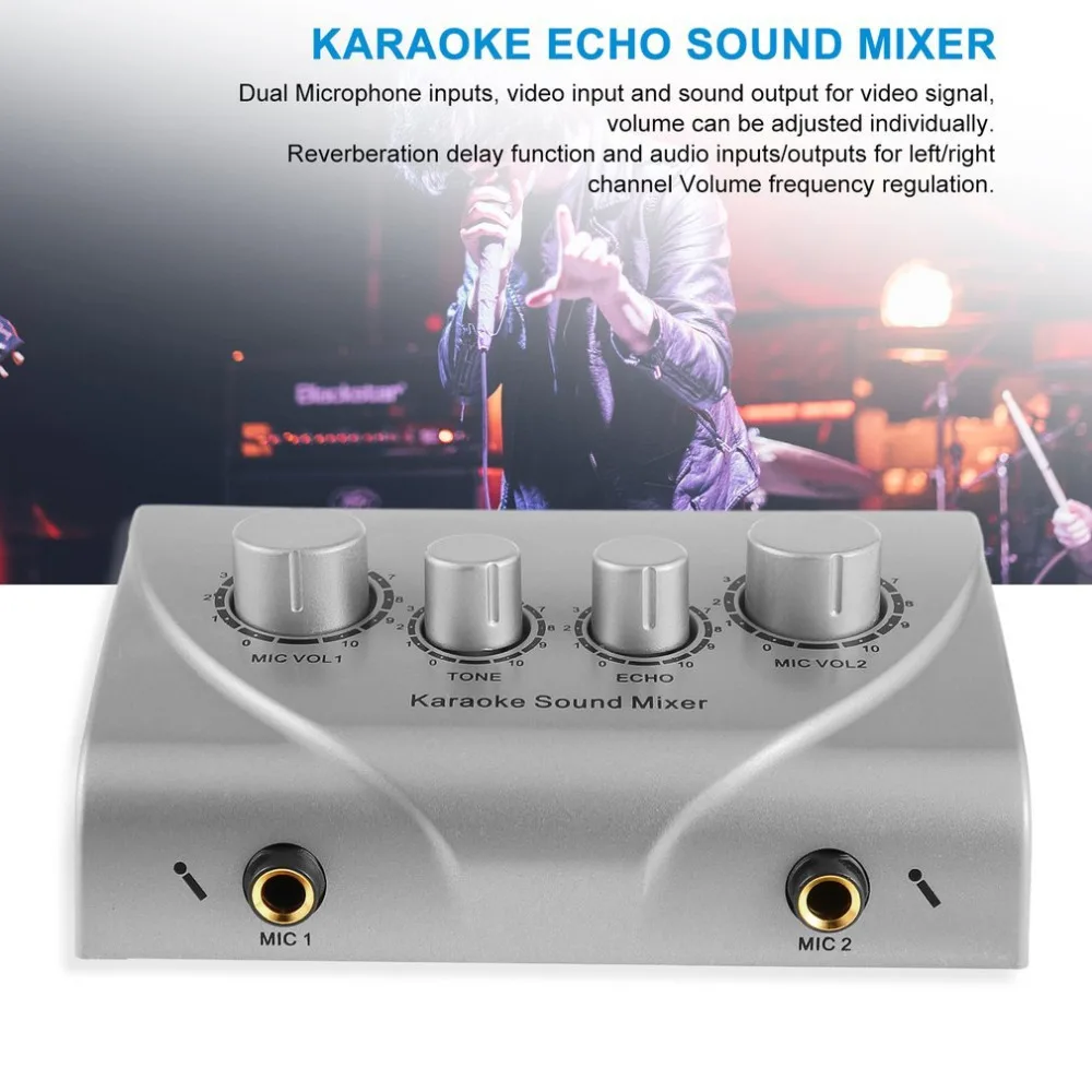 

Karaoke Sound Mixer Professional Audio System Portable Digital Audio Sound Karaoke Machine Mixer System Karaoke Player silver
