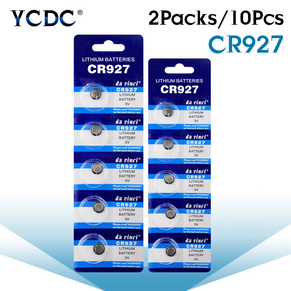YCDC 10x 3V Lithium Button Coin Cell Battery CR927 927 DL927 BR927 ECR927 5011LC Disposable Watch Remote Laser Light Batteries |