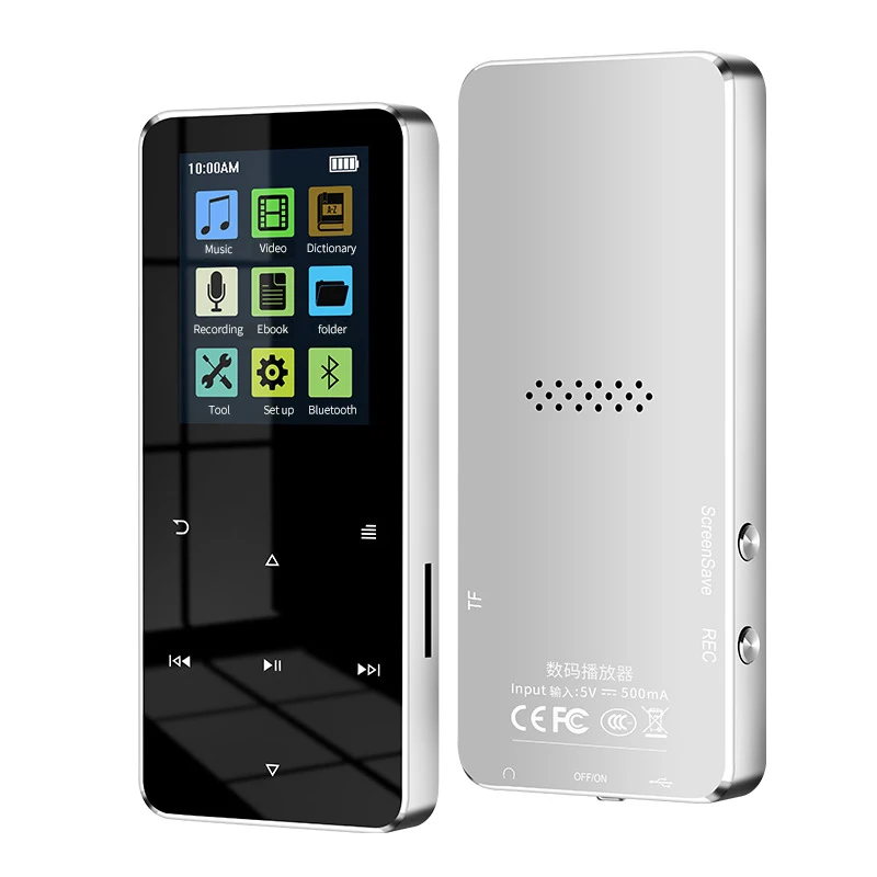 MP4 Player with Bluetooth-compatible Built-in Speaker Touch Key FM Radio Video Play E-book HIFI Metal MP 4 Music Player 8G 16G android mp3 player MP3 Players