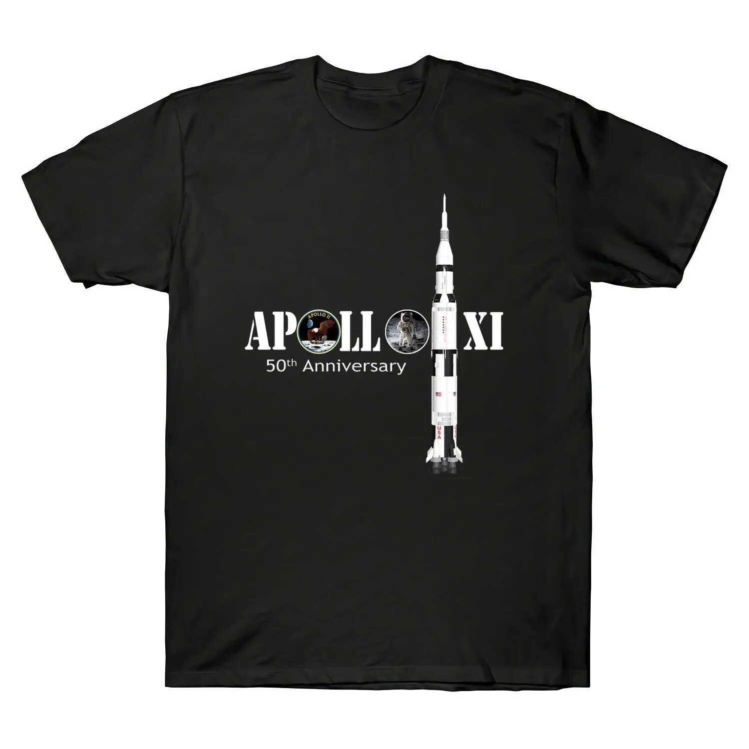 Apollo 11 50Th Anniversary Moon Landing Science Lover New Fashion Hot Short Sleeve Brand Concert T Shirts Streetwear | Мужская одежда