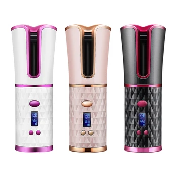 

alloet Wireless Hair Curler Automatic Curling Iron Ceramic Timer LCD Hair Curler With Large LED LCD to Clear Temperature