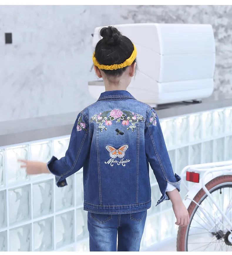Комплекты одежды для девочек, эксклюзивные комплекты одежды с цветочным принтом на весну-осень из 2 предметов, куртка+ штаны, подростковые наряды, Повседневная Уличная одежда для детей 3-12 лет