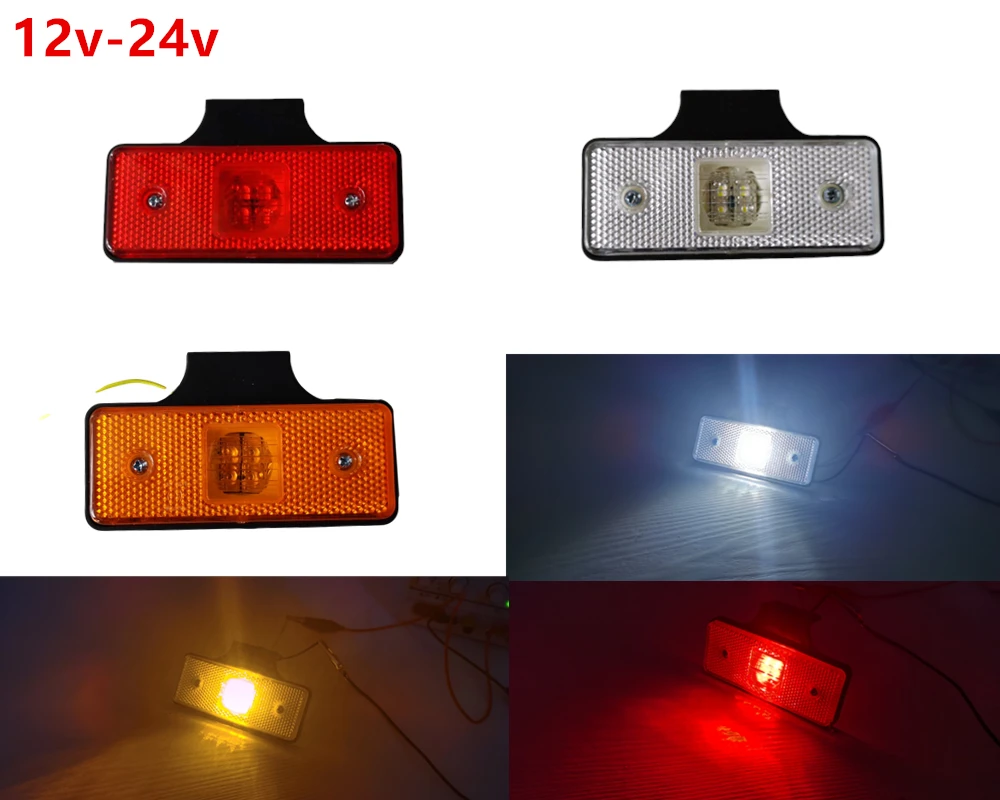 10X12 v 24 Янтарный габаритный боковой индикатор светильник 4 светодиодный для