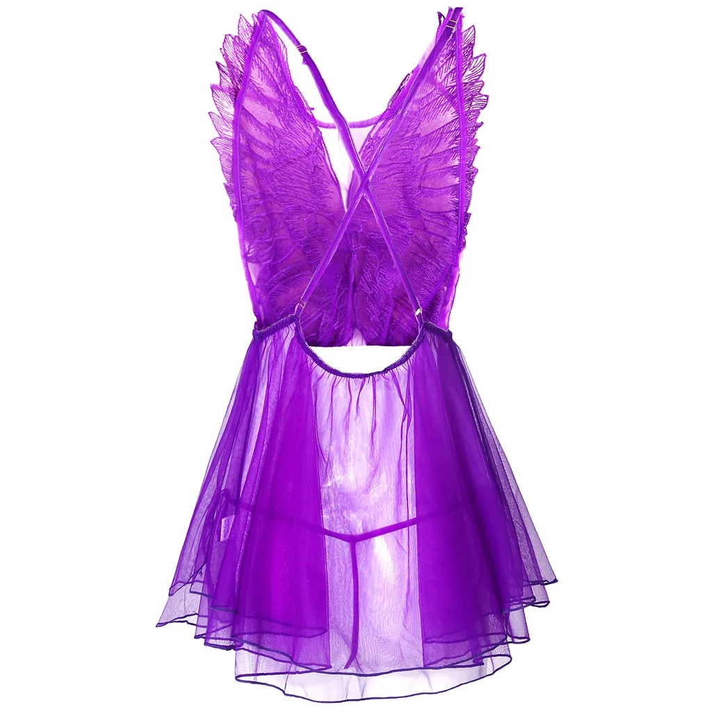 Сексуальное Женское ночное платье с открытой спиной, шифоновое женское платье для сна с большой бабочкой, праздничная одежда, сексуальная ночная рубашка для вечеринки, один размер