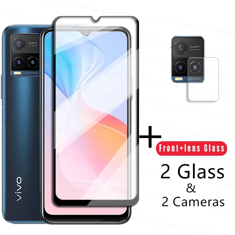 

4-in-1 2.5D Tempered Glass For Vivo Y21s Glass For Vivo Y21s Y20 Y33s Y31 Y30 Screen Protector Camera Lens Film For Vivo Y21s
