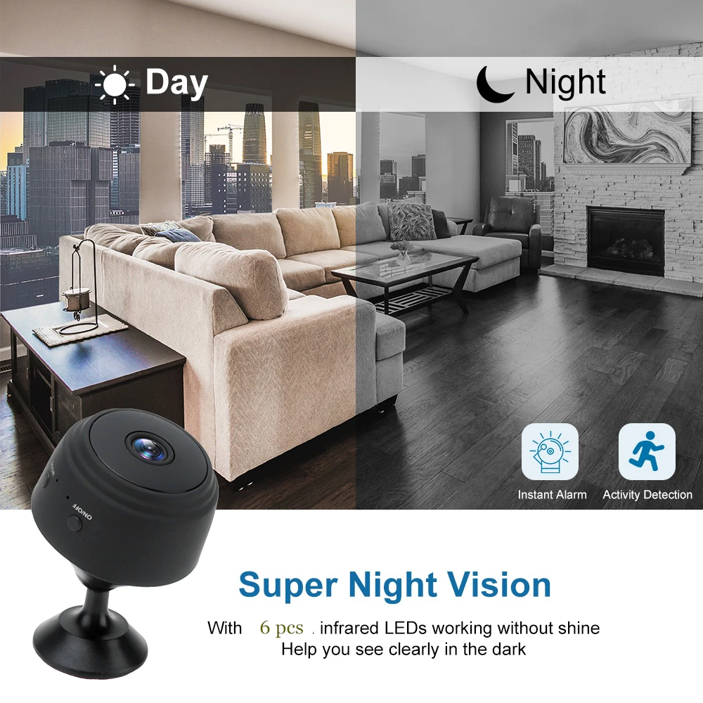 A9 1080P Wifi Mini Camera Magnetic P2P Camera Home Security Night Vision Wireless Surveillance Remote Monitor App Smart Motion