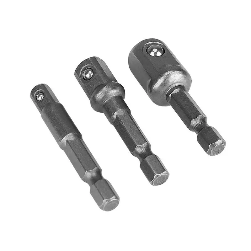 3 Pieces/set Socket Adapters Electric Pneumatic Impact Wrench Converter Drill Bit Extensions Rotating Tool Woodworking Supplies |
