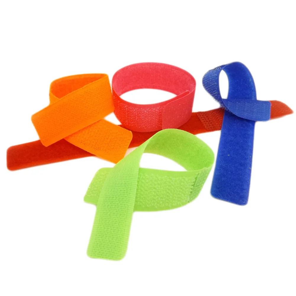 10pcs/bag 180x21mm colorful reusable magic tape ties cord lead