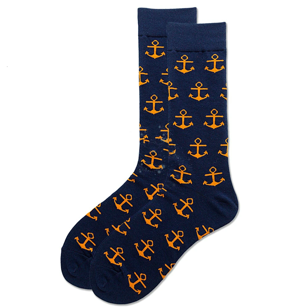 PEONFLY классические цветные носки с геометрическим принтом Мужские Винтажные клетчатые полосатые носки из чёсаного хлопка для бизнеса Harajuku Calcetines Hombre - Цвет: 4