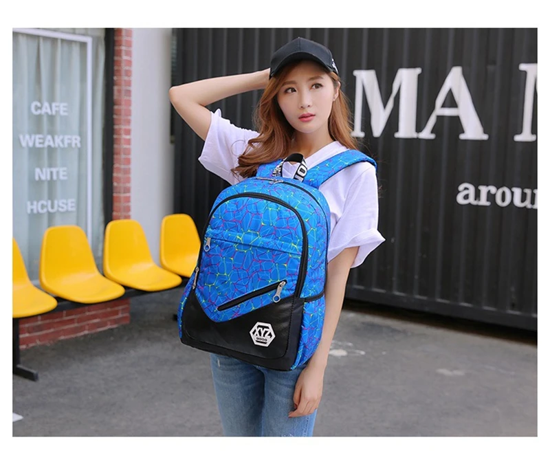 Quality Nylon School Bags Fashion Camouflage Kids Backpack For Teenagers Girls Boys Schoolbag Three-piece Travel Laptop Backpack