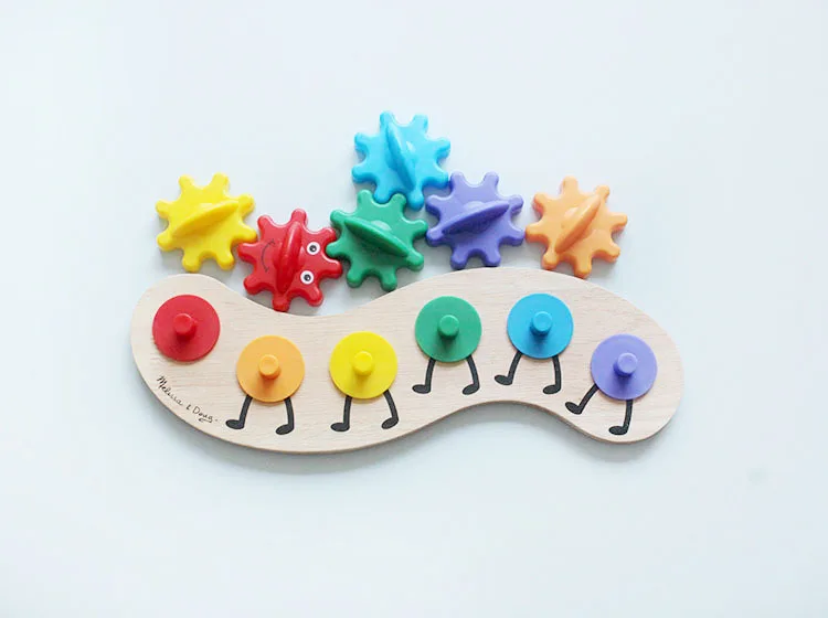 

Gear Wheel Inserted Building Blocks Wooden Plastic Infants Children Baby Educational Force Assembled Toy Worm Caterpillar Toys
