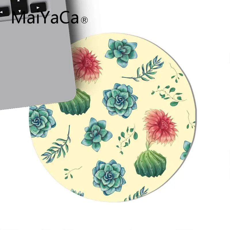 MaiYaCa Succulent Splendour компьютерный игровой Круглый Коврик Для Мыши Компьютерный Настольный коврик для игр - Цвет: 22x22cm