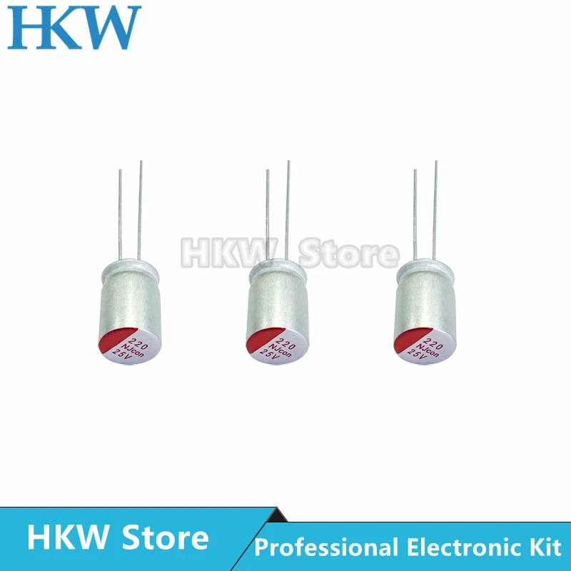 

20pcs NEW DIP 220uF 25V 6x9mm Super Low ESR 25V220uF For Motherboard VGA Solid Aluminum Capacitor 220UF25V 6*9mm High Quality