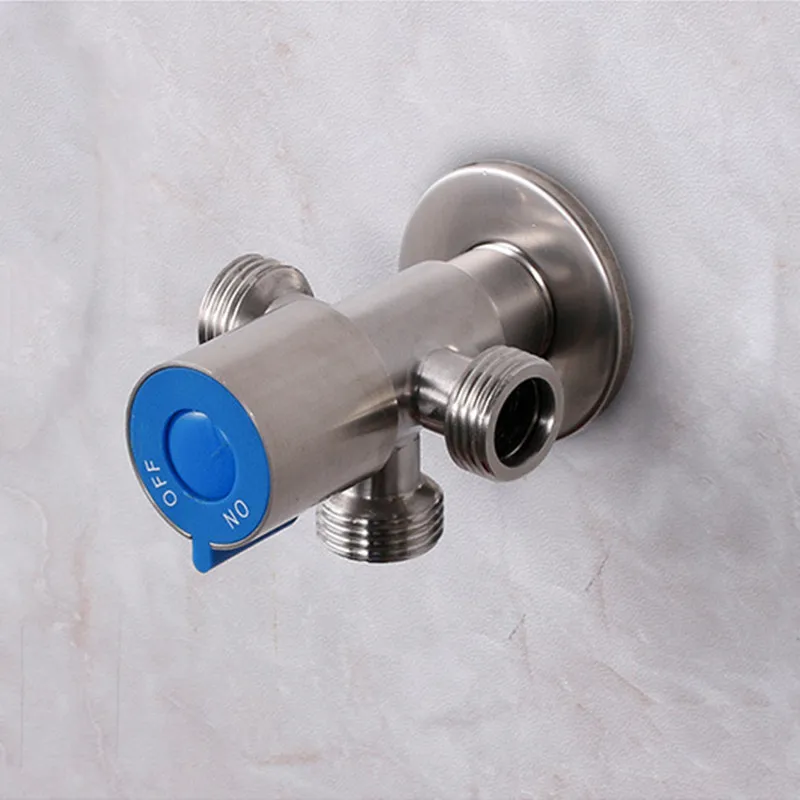 Angle Valve Thread Triangle Valve Hot and Cold Water Bathroom Connector for Toilet Basin Water Heater Stainless Steel