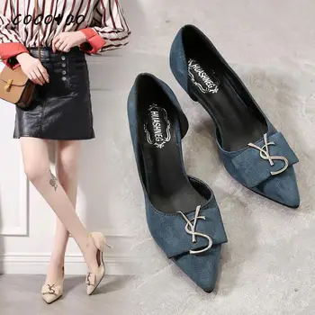 

2020 New Spring And Autumn Wild Sexy Single Shoes French Fashion Black Fairy Pointed High Heel Women's Fine Heel