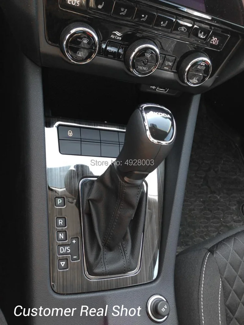 Наклейки для интерьера панели шестерни из нержавеющей стали Skoda Octavia A7 2017 2018 2019