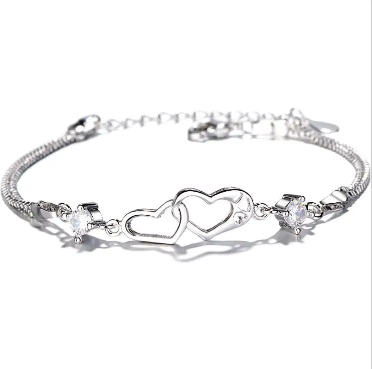 

YSP16 women fine jewelry,925 silver love heart bracelet,a beautiful gift for your lover