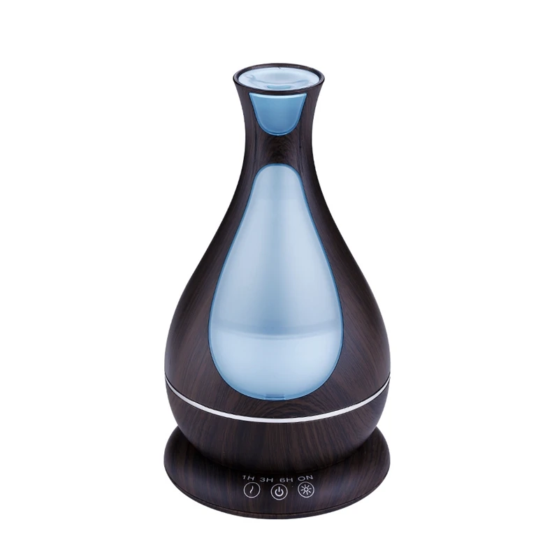 

400Ml Aroma Essential Oil Diffuser Ultrasonic Air Humidifier With Wood Grain Led Lights For Office Home
