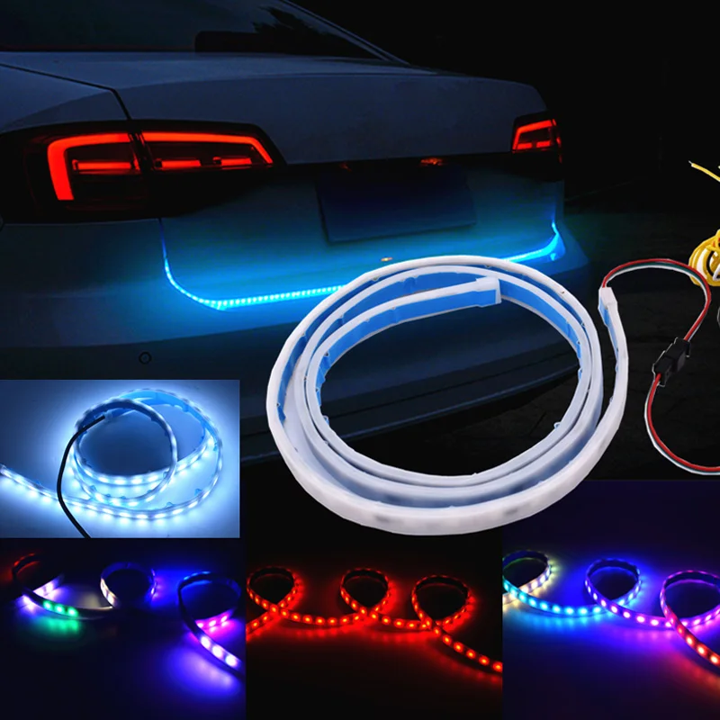 RGB красочный струящийся светодиодный фонарь для багажника автомобиля динамические мигалки СВЕТОДИОДНЫЙ ПОВОРОТНЫЙ задний светильник DRL светильник s NR