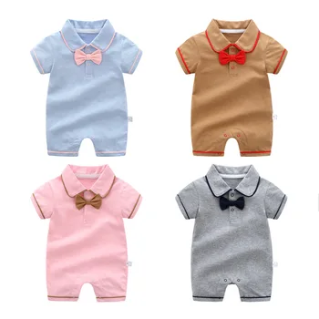 

Summer Baby Boys and Girls Rompers 100% Cotton Baby Bow Ties Jumpsuits, 3M- 12M Babies Clothing Vestido Infantil Romper