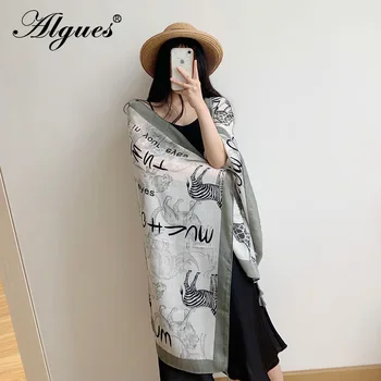 

Luxury Brand Bohemian Style Geometric Pattern Cotton Scarf Women Silk Scarves Beach Female Pahsmina Bag Accessories Streetwear