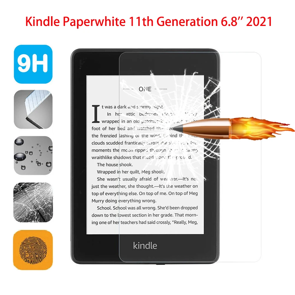 

Закаленное стекло для Kindle Paperwhite 11-го поколения, 6,8 дюймов, защита экрана, защитная пленка для Kindle Paperwhite 2021