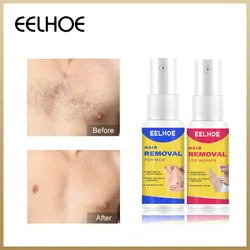 EELHOE Hair Remover And Growth Inhibitor Cream Facial Removal Cream Spray Beard Bikini Intimate Face Legs Body Armpit Painless