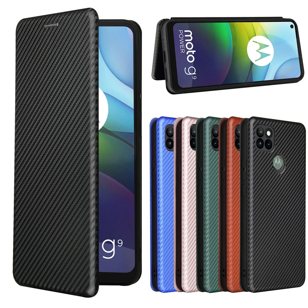 For Motorola Moto G9 Power Case Luxury Carbon Fiber Skin