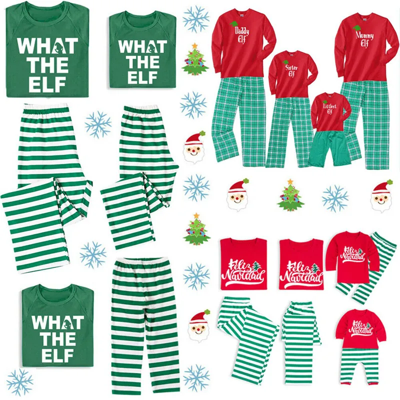 

PUDCOCO 1 Set Christmas Family Matching Pyjamas Set Xmas Santa Kids Adults Cartoon Car Print Sleepwear Nightwear Outfits