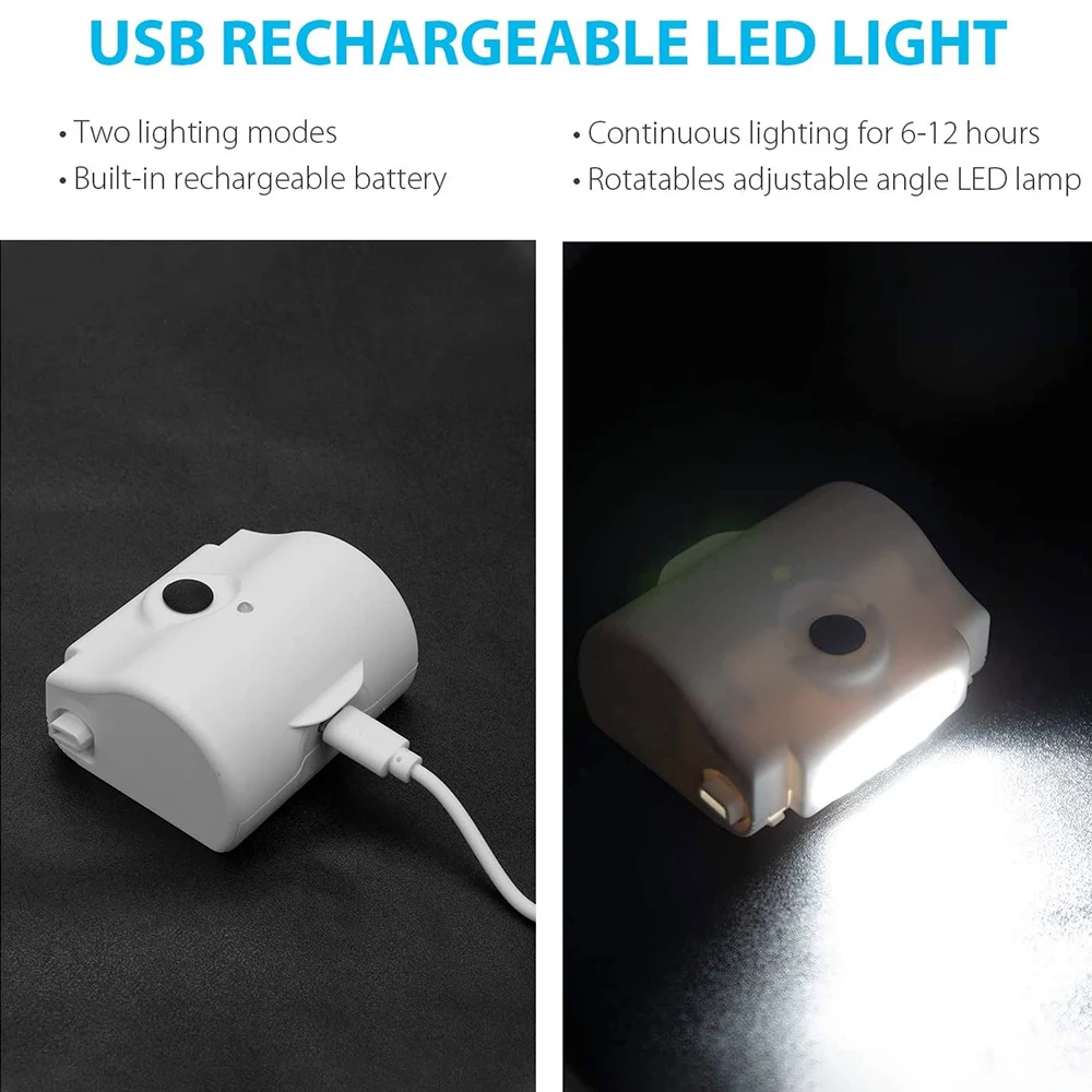 TKDMR USB Rechargeabl Head Mounted Binocular Eyewear Loupe Magnifier with 3LED Illuminated Headband Magnifying Glass For Reading