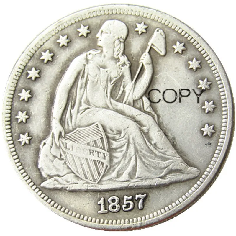 1857 сидя Liberty Dollar посеребренные копии монет