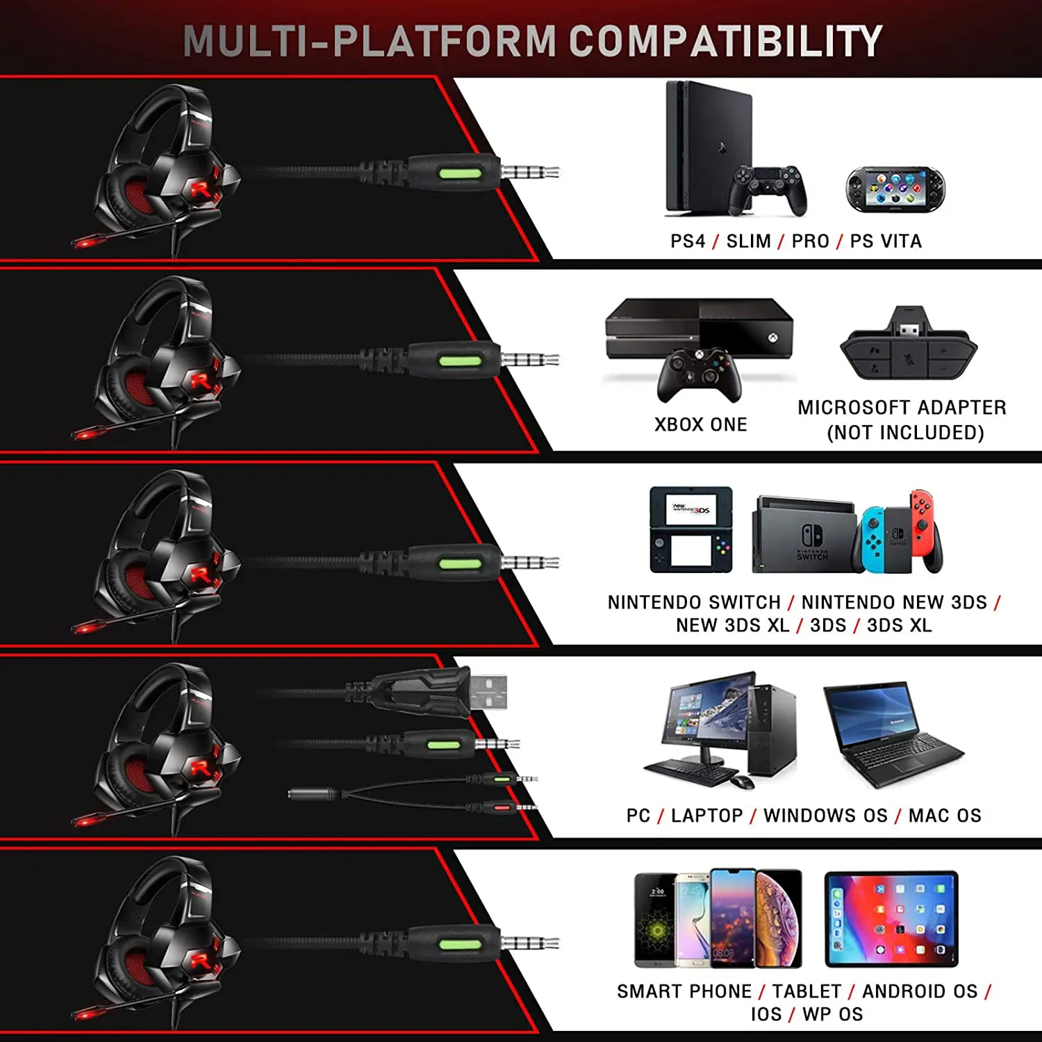 RUNMUS Headphone Gamer Berkabel 