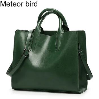 

Meteor Bird Green Big Tote Women Handbags Leather Shopping Messenger Shoulder Bag Ladies