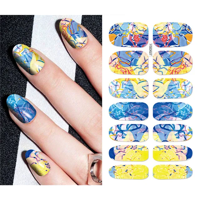 Nail Stickers For Nails Sliders 3D Color Water Transfer Nail Sticker Creativity Decoration Art Necklace Pattern Dreamcatcher YSD027