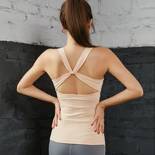 PENERAN Pro, топ для йоги, с подкладкой, для спортзала, спорта, тренировок, топы для женщин, с открытой спиной, для фитнеса, бега, рубашка, Femme, сухой крой, нейлон, лайкра, ткань S