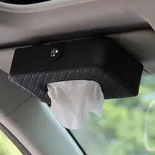 Кожаный Автомобильный солнцезащитный козырек коробка для салфеток автоматический насос держатель кассеты съемные наклейки коробка для салфеток Органайзер Подходит для BMW