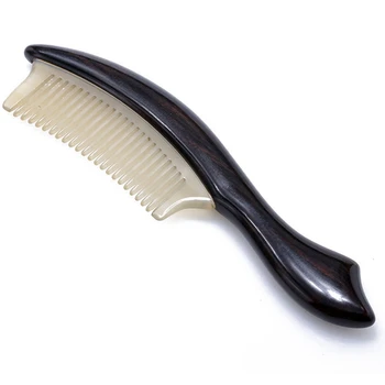 

Authentic Natural High-Quality Claw Inlaid Ebony Comb Boutique Hand Made Art Comb