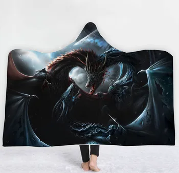 

Game of Thrones Anime Character Hooded Blanket Adult colorful child Sherpa Fleece Wearable Blanket Microfiber Bedding style-4