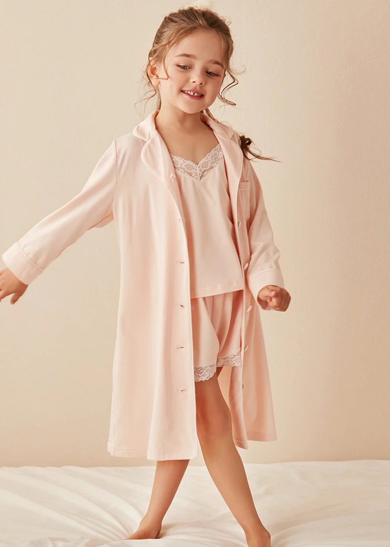 Summer Girl‘s Shirt Dress Princess Turndown Collar Sleepshirts Nightgowns.Kid's Nightdress Lounge Sleepwear.Children’s Clothing Sleepwear & Robes	