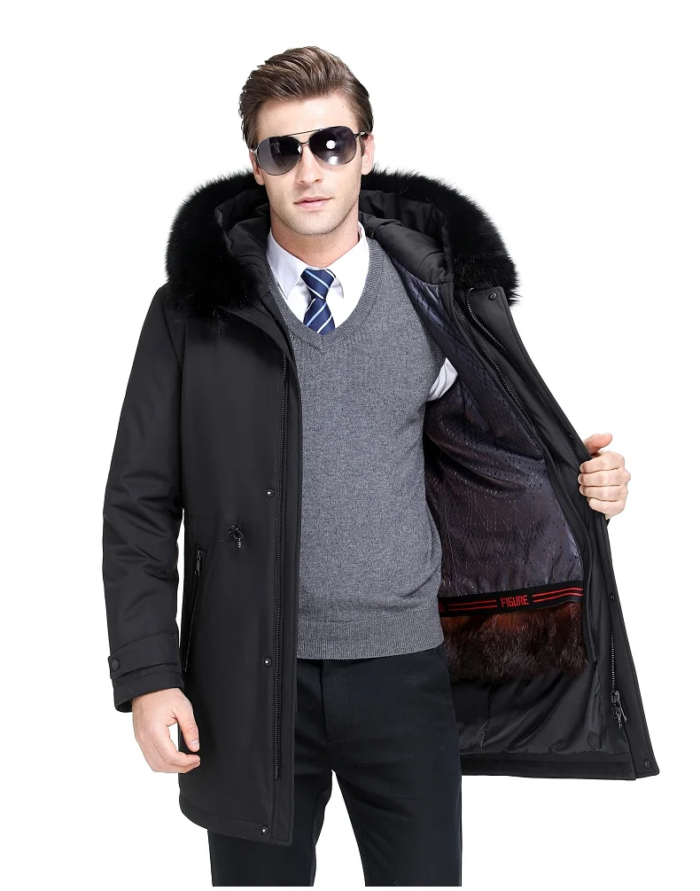 New men's down jacket with detachable rabbit fur (7)
