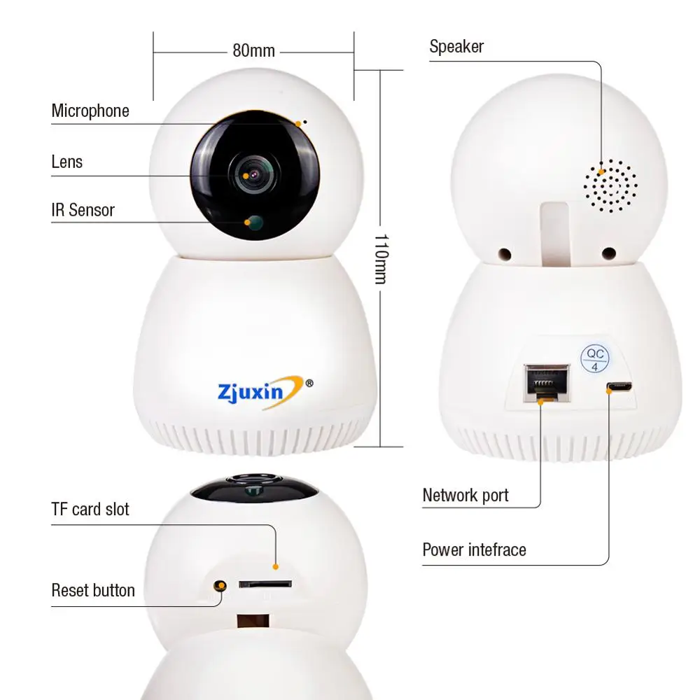 Беспроводная мини ip камера PTZ 1080P/3MP/5MP автоматическое слежение инфракрасное