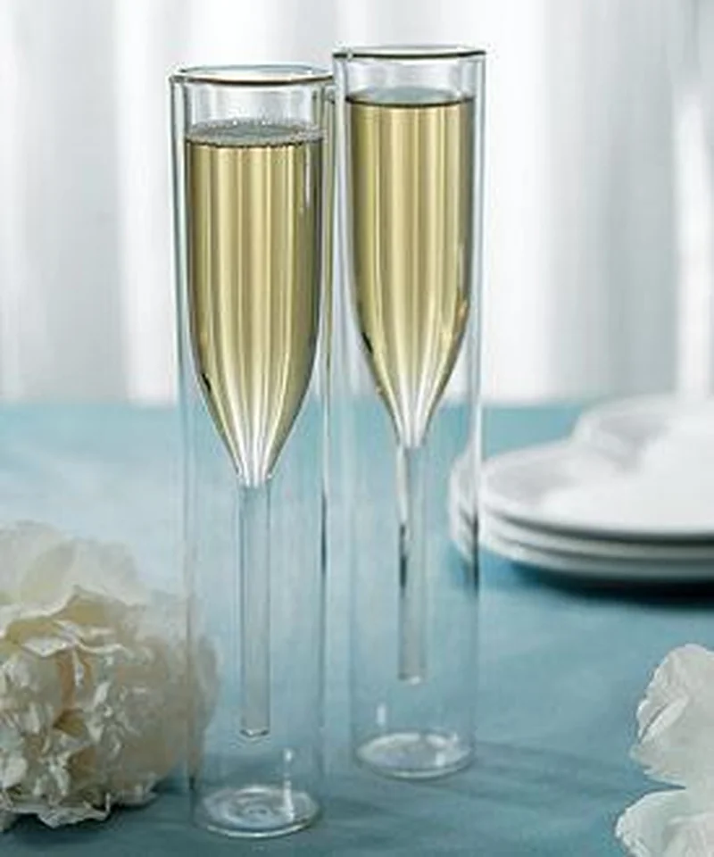 

Double Layer Glass Crystal Champagne Goblet Transparent Bubble Cup Environmental Protection Glass Cup