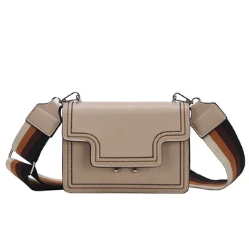 

Fashion Women messenger Bags 2020 new Wide straps Lady Shoulder Crossbody bags Handbags Contrast color Female small flap bags